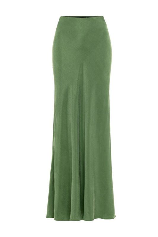 AQUAFLORA LUCY SLIP SKIRT IN MOSS