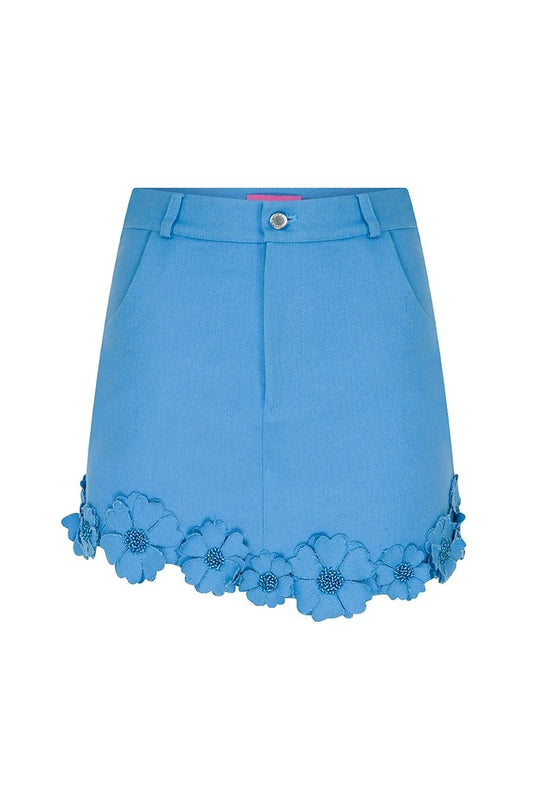 BUTTERCUP BLUE FLORAL MINI SKIRT