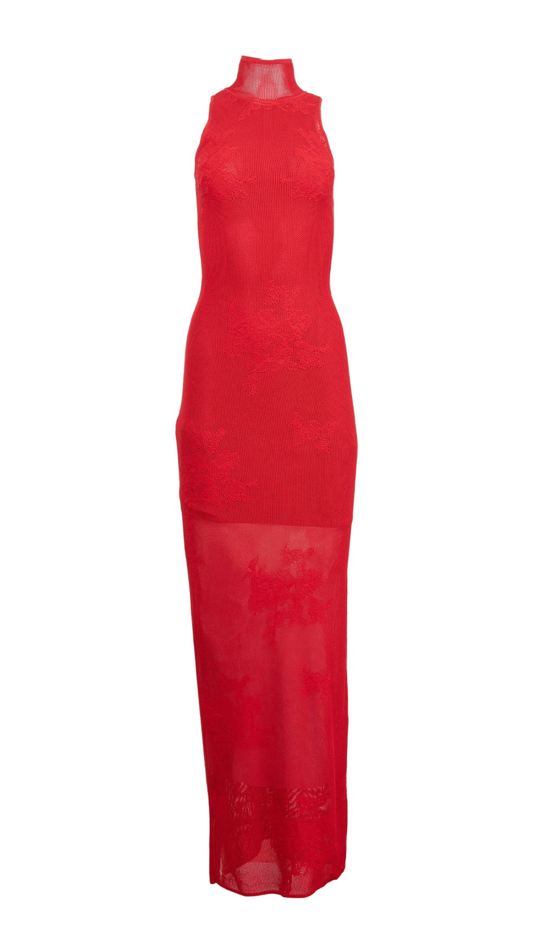 Lace Pointelle Red Dress C