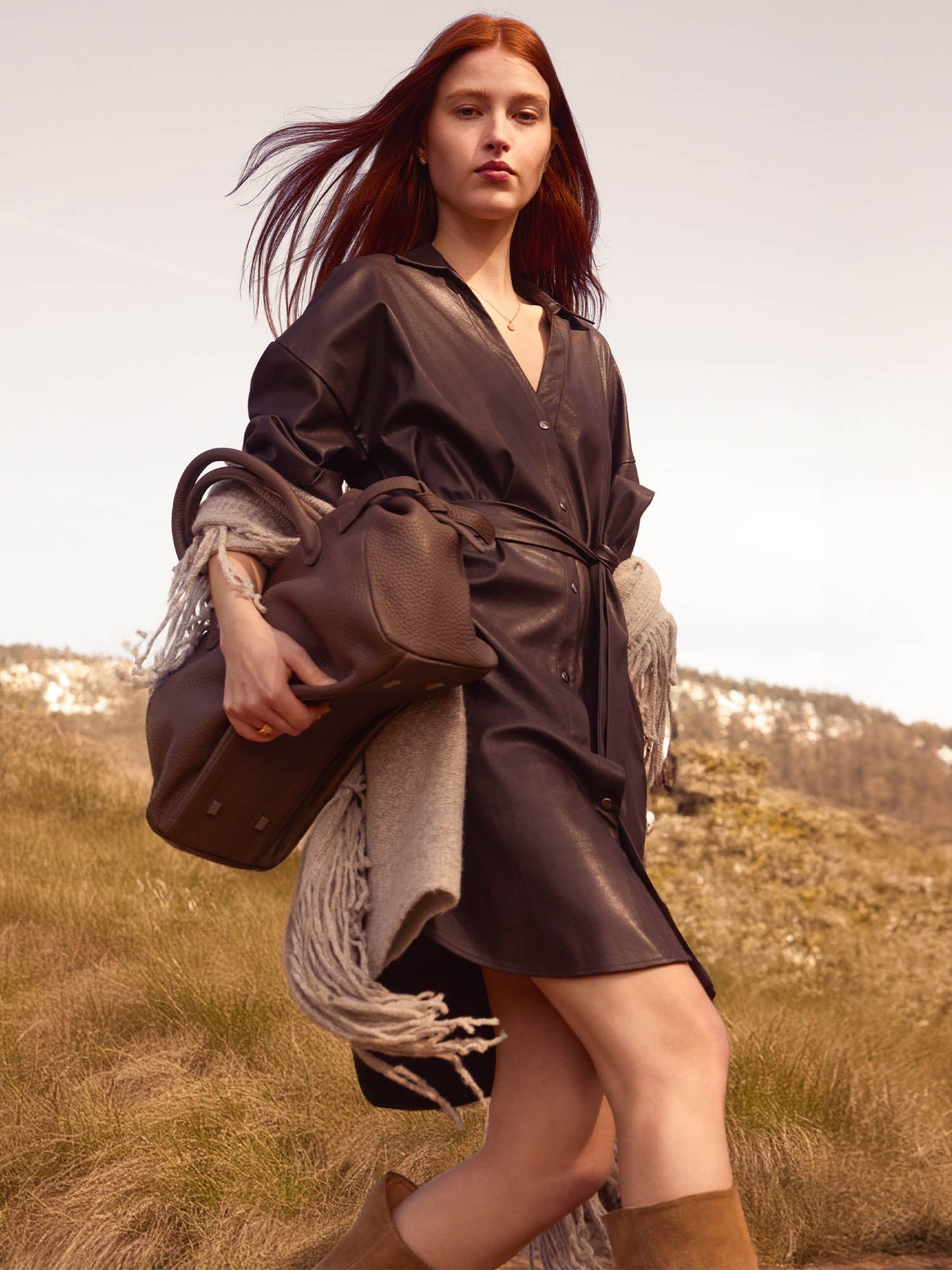 The Kate Belted Vegan Leather Dress