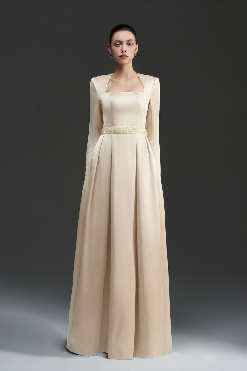 SILK TAFFETA DRESS IN GOLD
