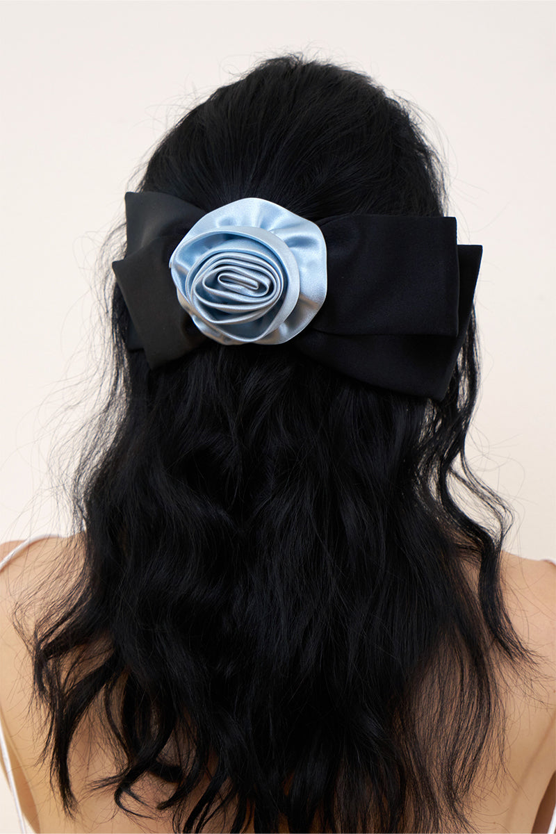 TUSCAN ROSE BOW SILK HAIR CLIPS