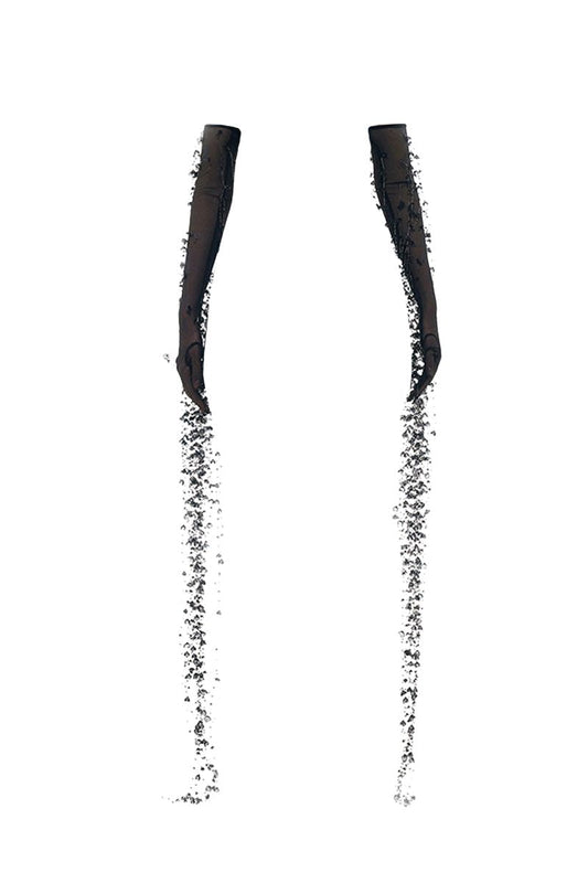 BLACK FLOWERS GLOVES