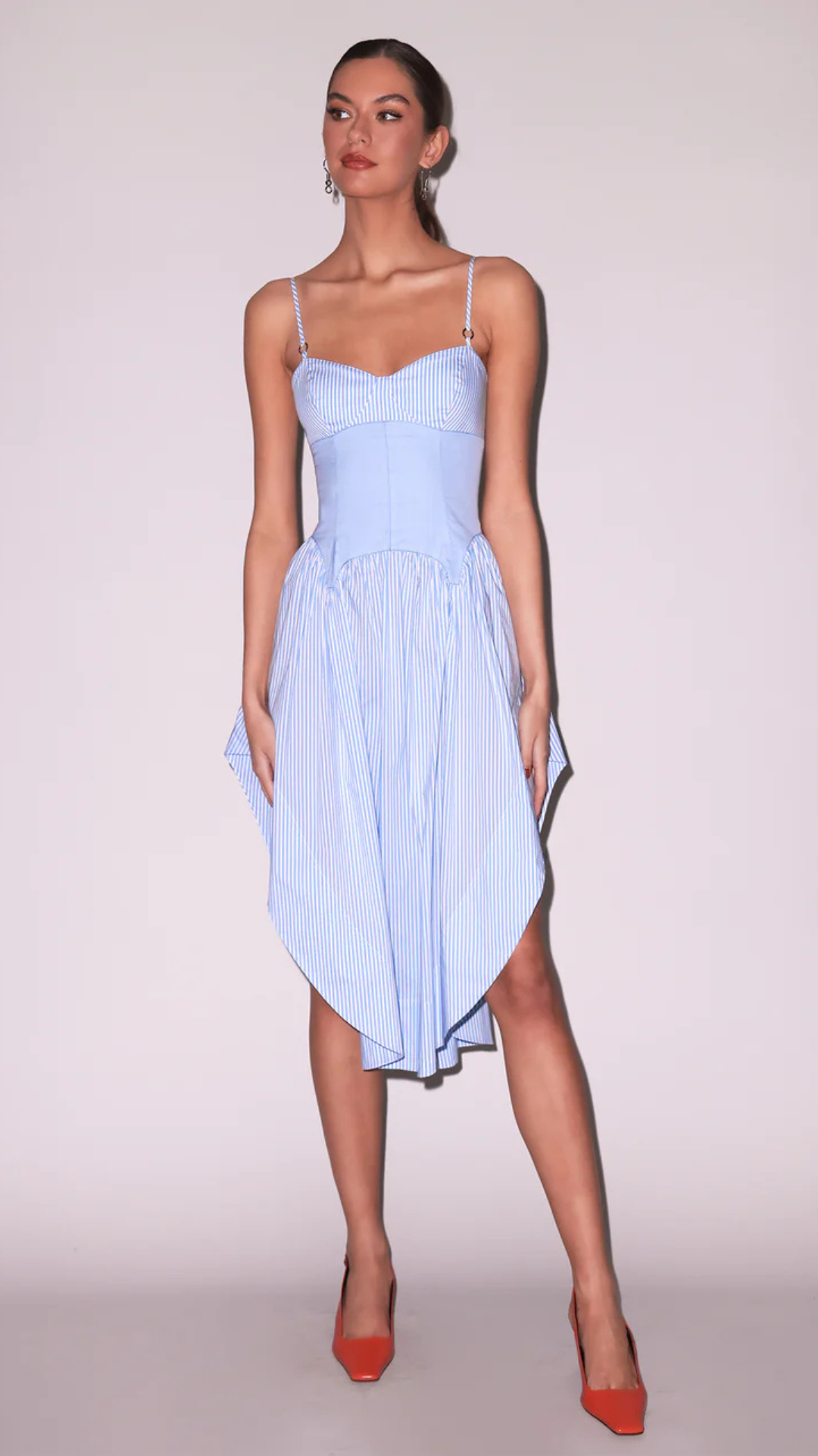 Poplin Cupped Midi Dress