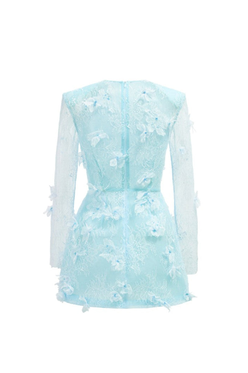 DUBB LACE FLOWER DRESS IN LIGHT BLUE