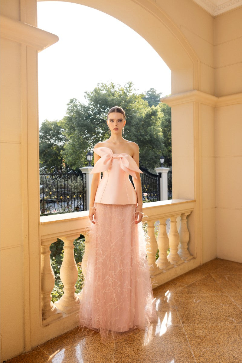COLETTE TAFFETA AND TULLE GOWN