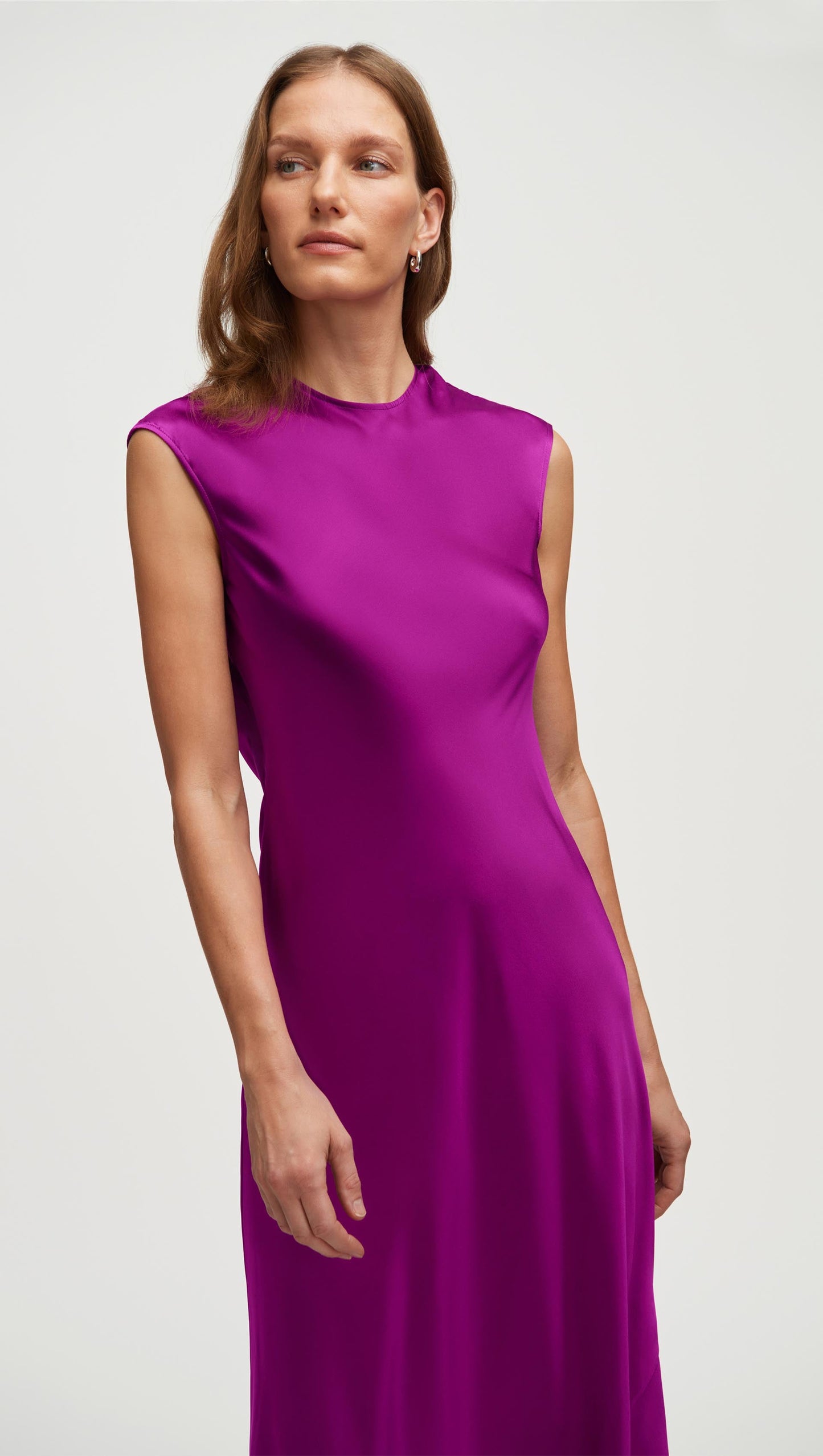 Bias Dress in Silk Charmeuse | Orchid