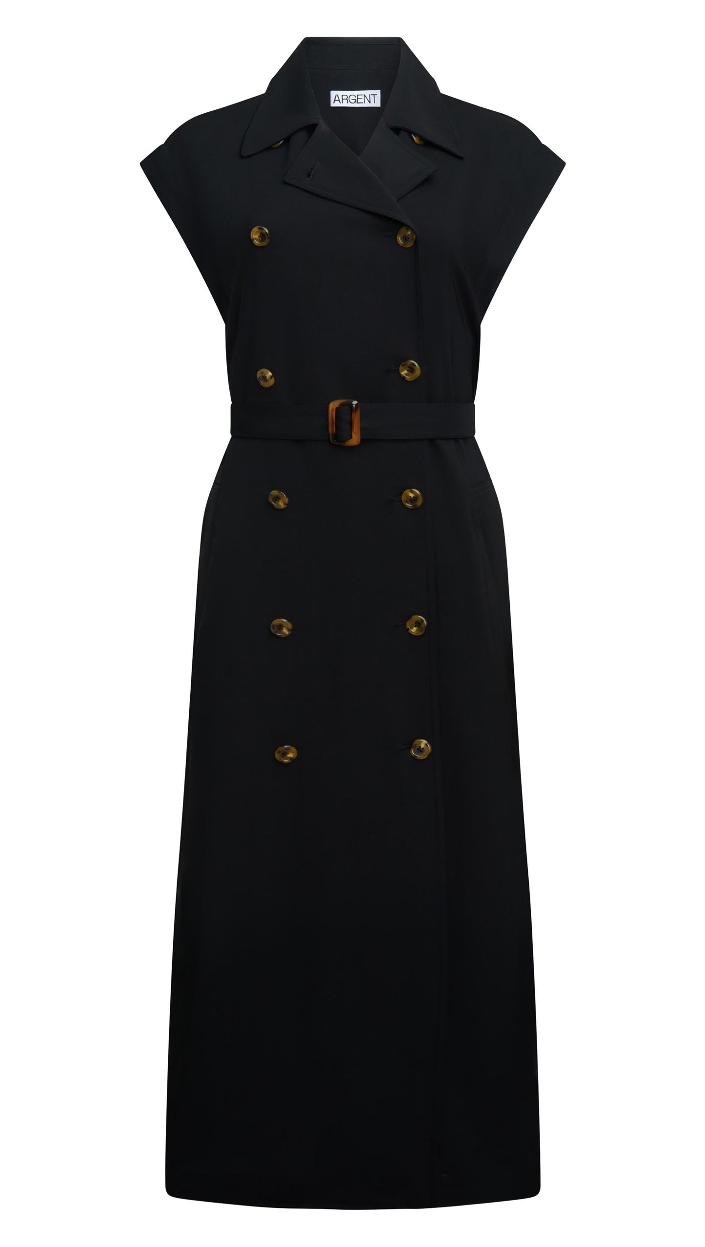Trench Dress in Stretch Crepe | Black