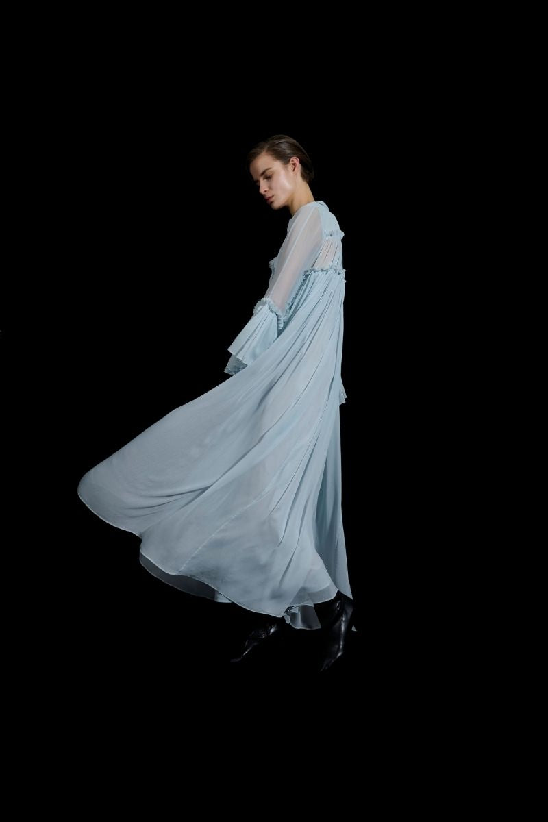 FRILL DETAILED KAFTAN IN BLUE