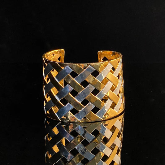 Tay Two-Tone Woven Ribbon Cuff