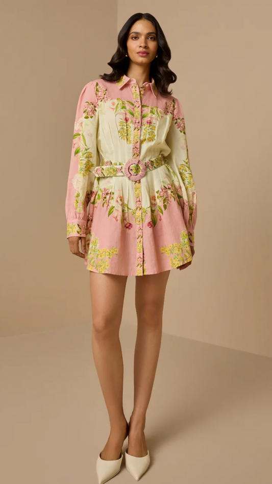 Short Dress w/ Buckle Belt