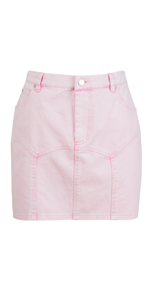 Colored Denim Garter Skirt