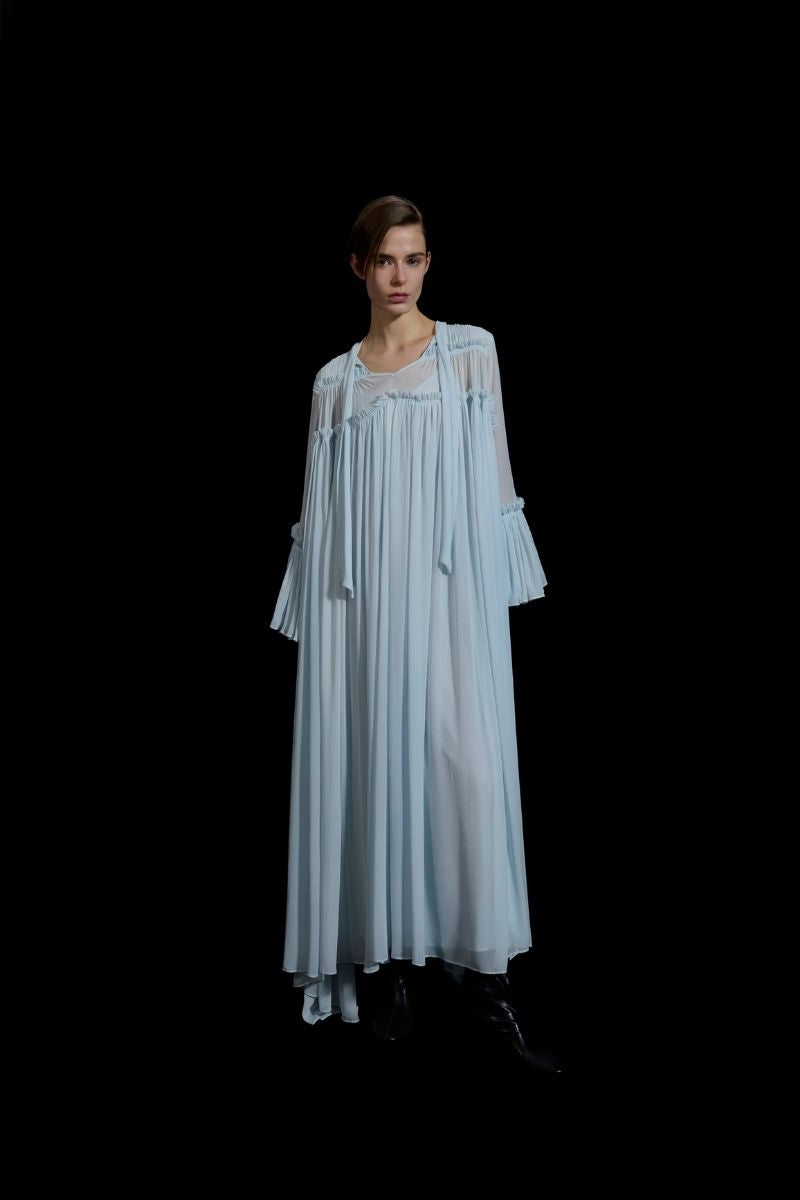 FRILL DETAILED KAFTAN IN BLUE