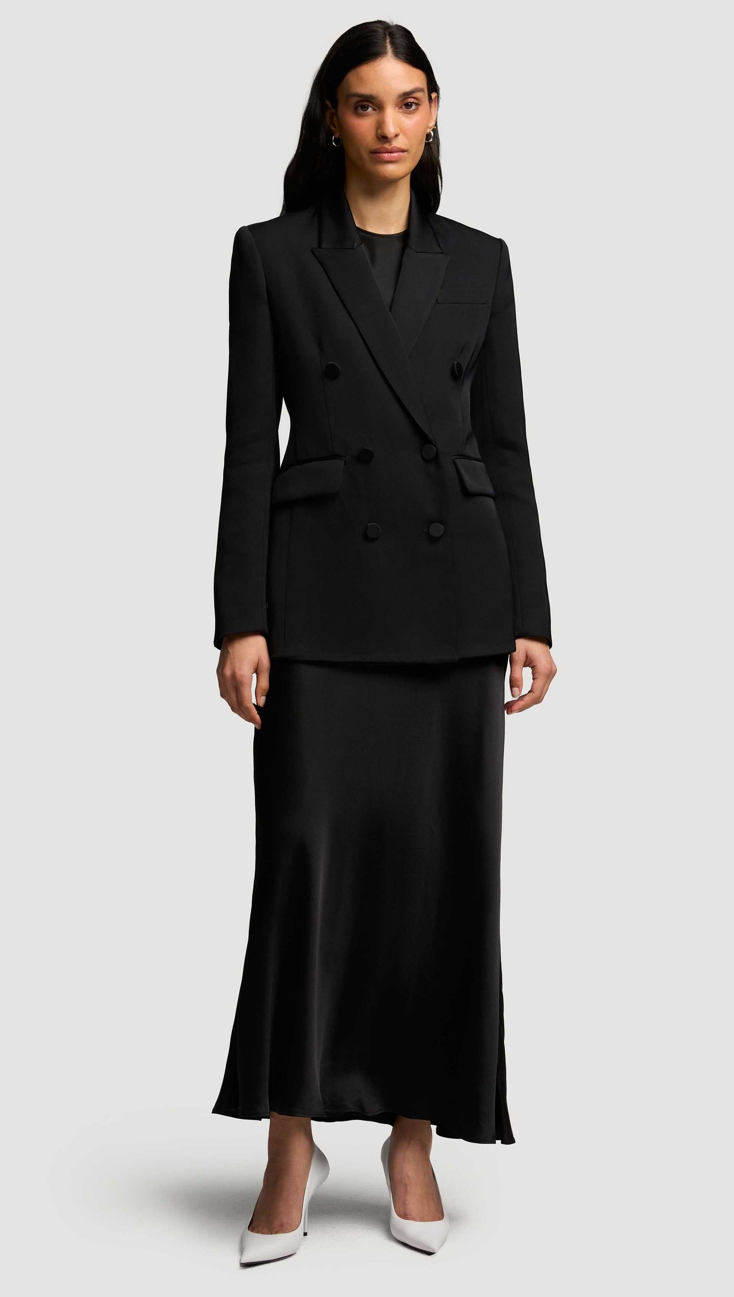 Bias Dress in Viscose Satin | Black