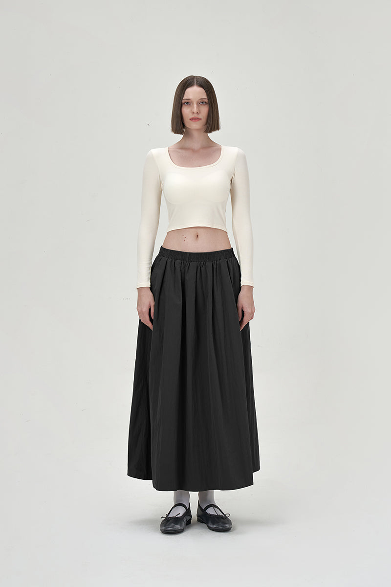 ULSA BLACK MIDI SKIRT