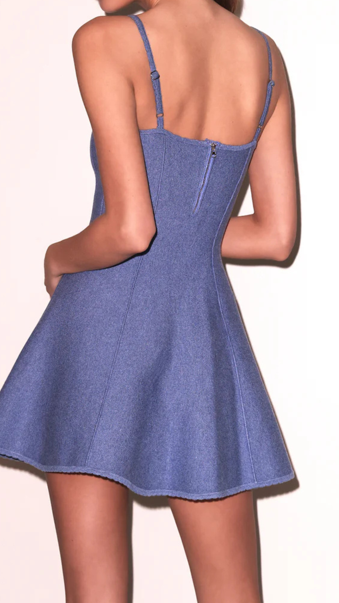 Flared Corset Dress Denim Blue