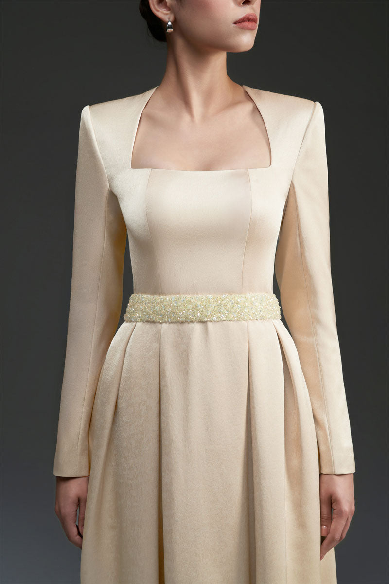 SILK TAFFETA DRESS IN GOLD