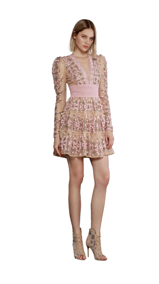 Megan Rose Long Sleeve Mini Dress