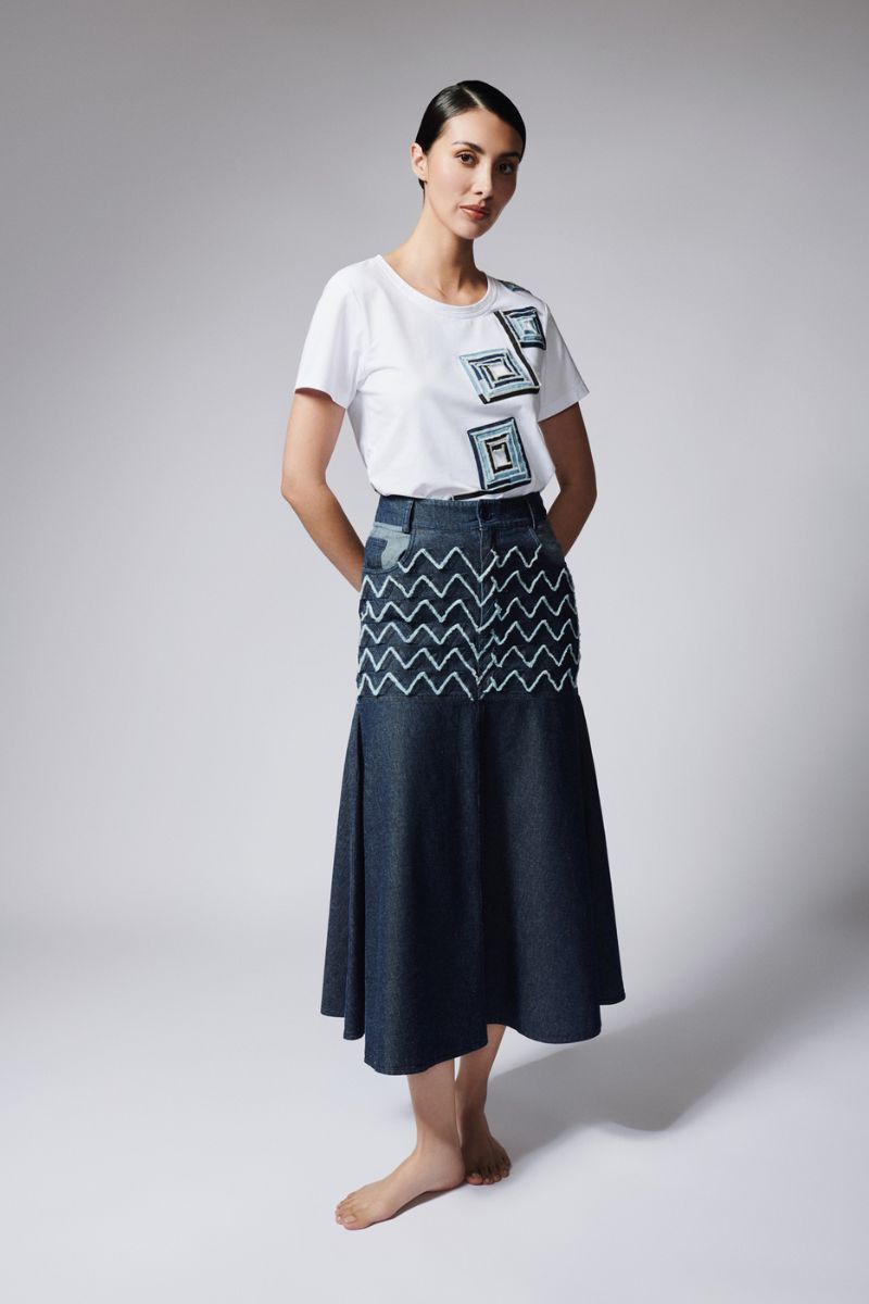 ZIG ZAG FLAIR MAXI SKIRT