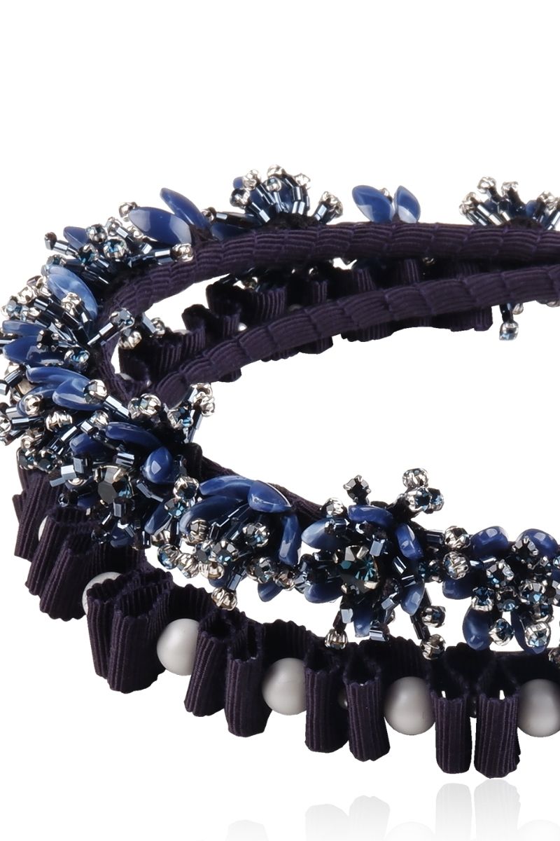 NAVY ROSA HEADBAND