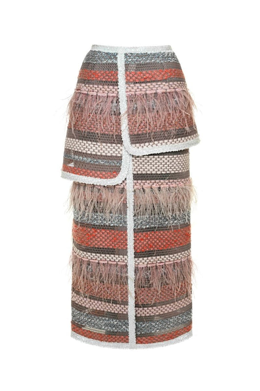 AVRIL MAXI SKIRT IN RED MULTI