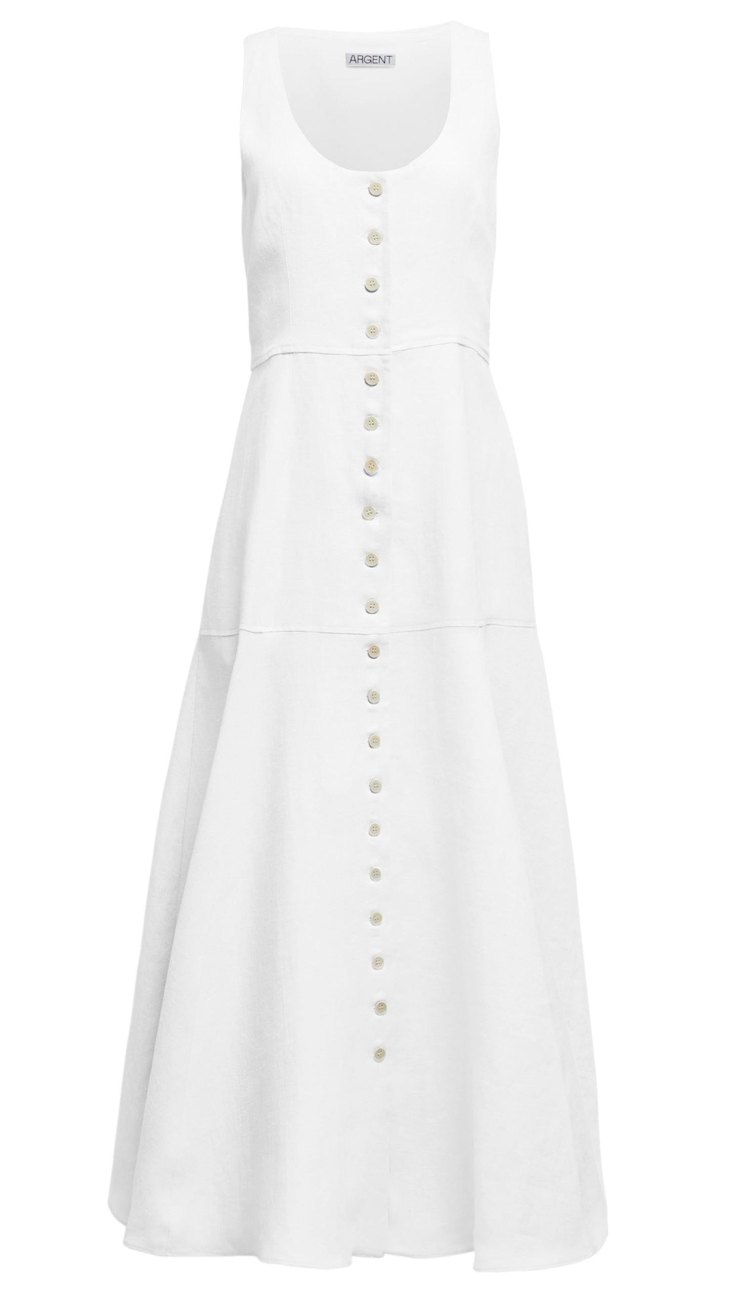 Marcy Dress in Cotton Sateen | White