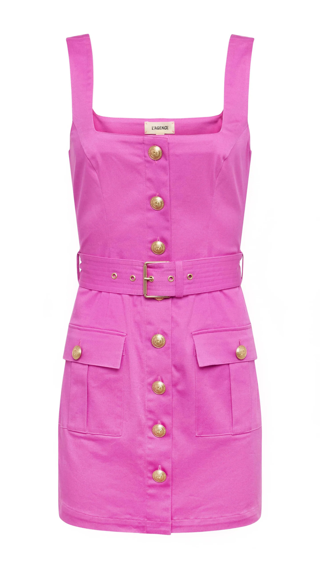 Midy Button Front Dress Fuschia