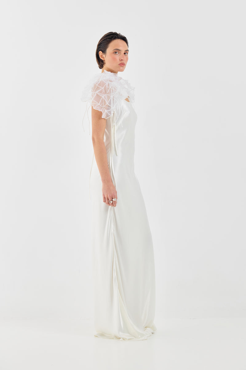 SOPHIE DRESS IN OYSTER WHITE