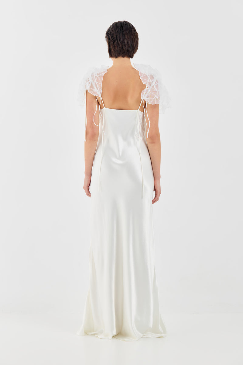 SOPHIE DRESS IN OYSTER WHITE