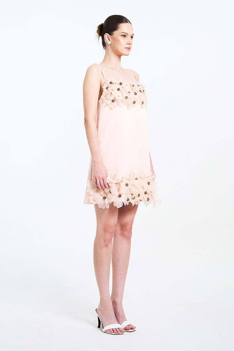 ALIA NOON MINI DRESS IN PEACH