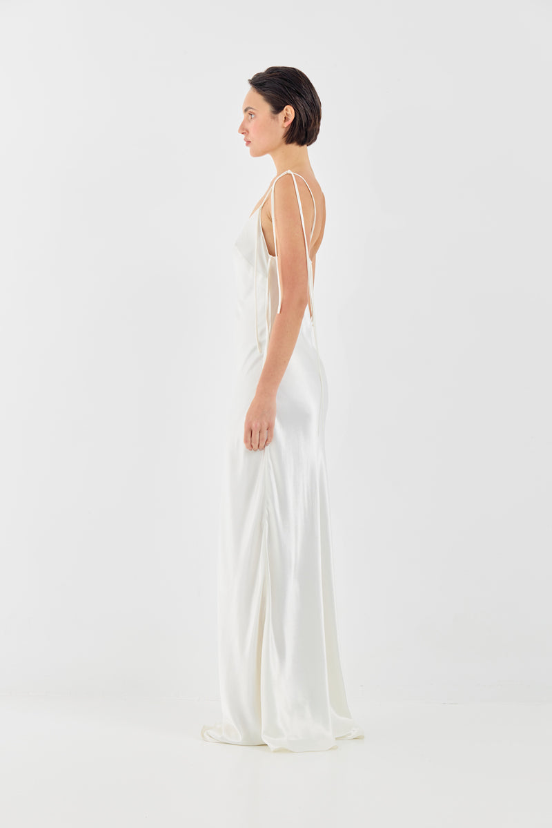 SOPHIE DRESS IN OYSTER WHITE