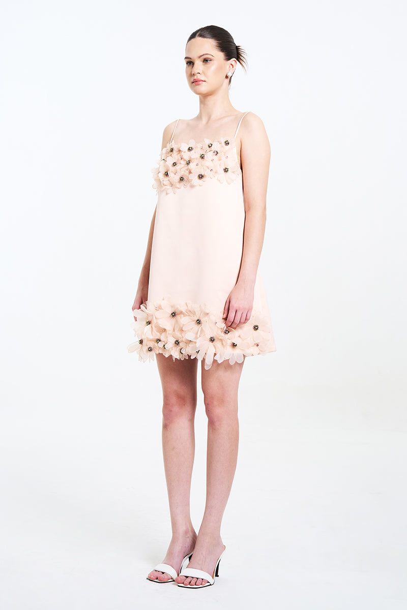 ALIA NOON MINI DRESS IN PEACH