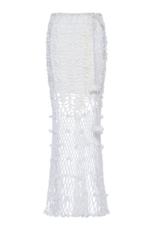 WHITE VANILLA HANDMADE CROCHET SKIRT