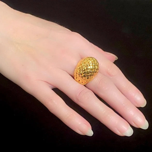 Tay Basketweave Bomb Ring
