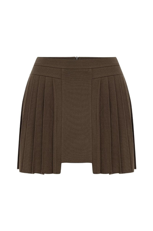 ATHENA CAPPUCCINO PLEATED SKIRT