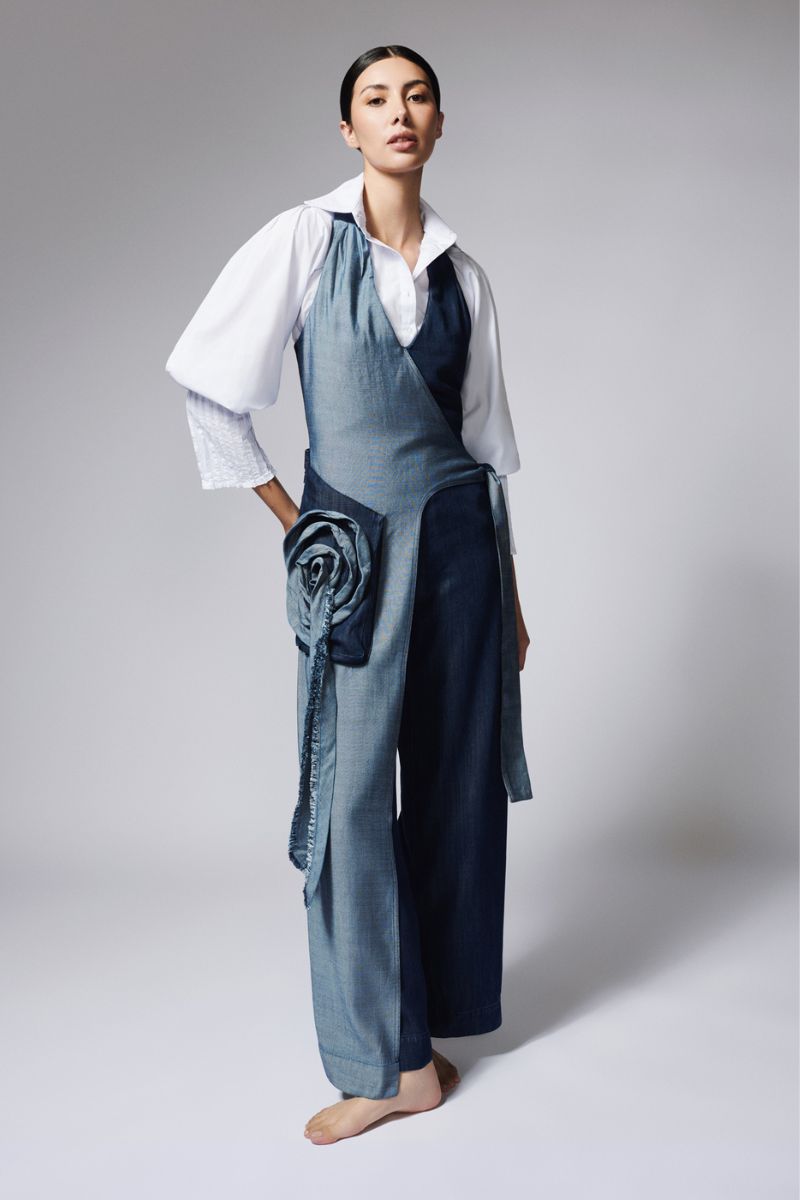 FLAP DENIM JUMPSUIT