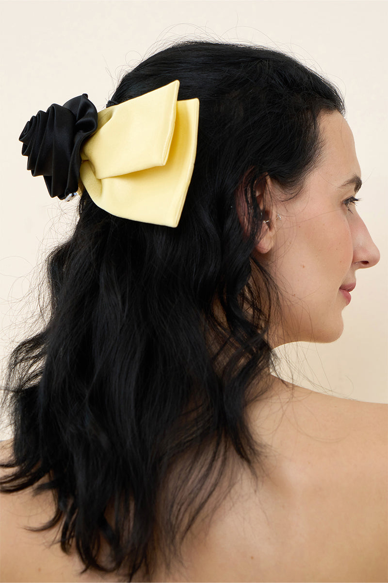 TUSCAN ROSE BOW SILK HAIR CLIPS