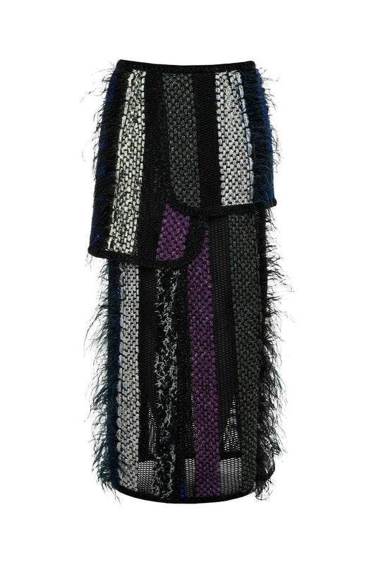 AVRIL MAXI SKIRT IN BLACK MULTI