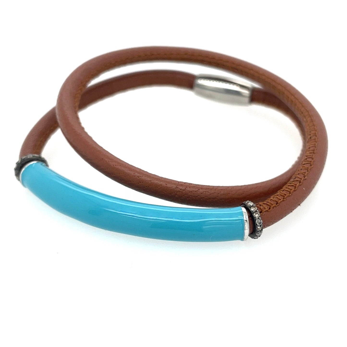 Ellen Hoffman Double Wrap Light Brown Bracelets