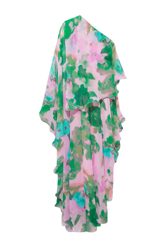 ELLE DRESS IN SOFT PINK AND GREEN