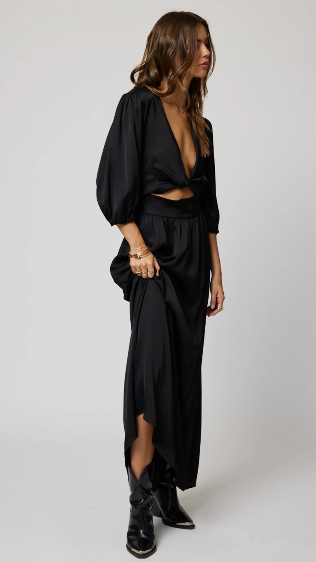 Silky Knot Front Dress