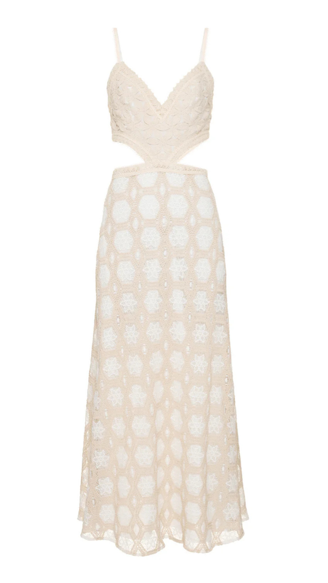 Natural Crochet Midi Dress