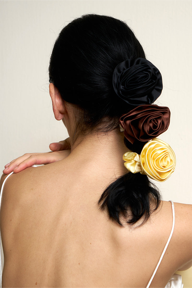 TUSCAN ROSE SILK SCRUNCHIES