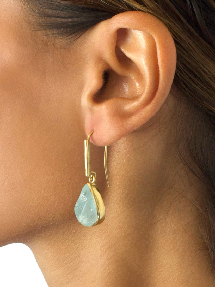 Lassanai Aquamarine Teardrop Earrings