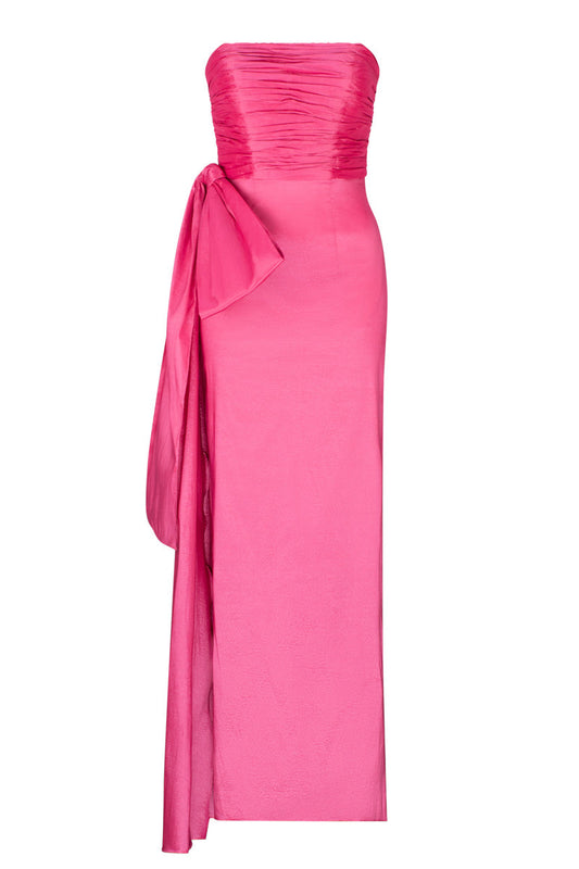 GABRIELLE STRAPLESS COLUMN GOWN IN PINK FONDANT