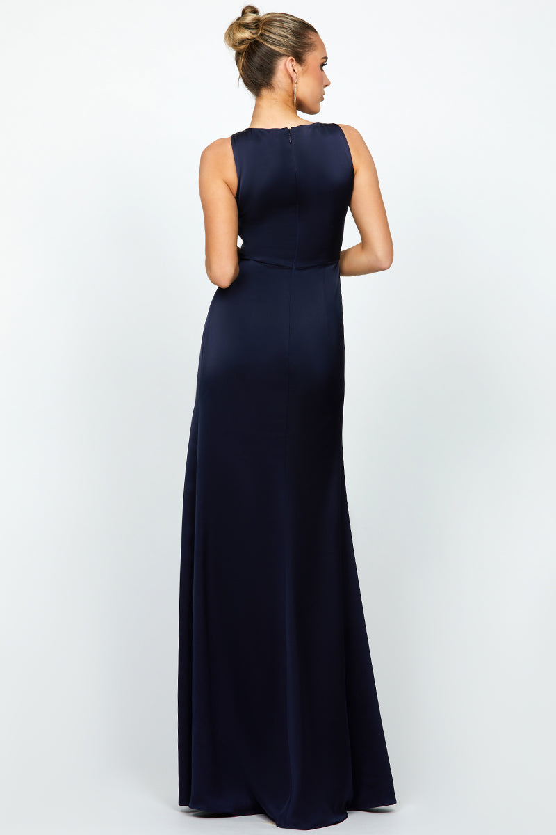 ADELYNN COWL NECK MAXI IN NAVY