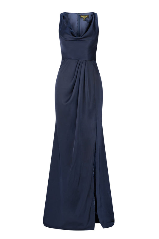 ADELYNN COWL NECK MAXI IN NAVY