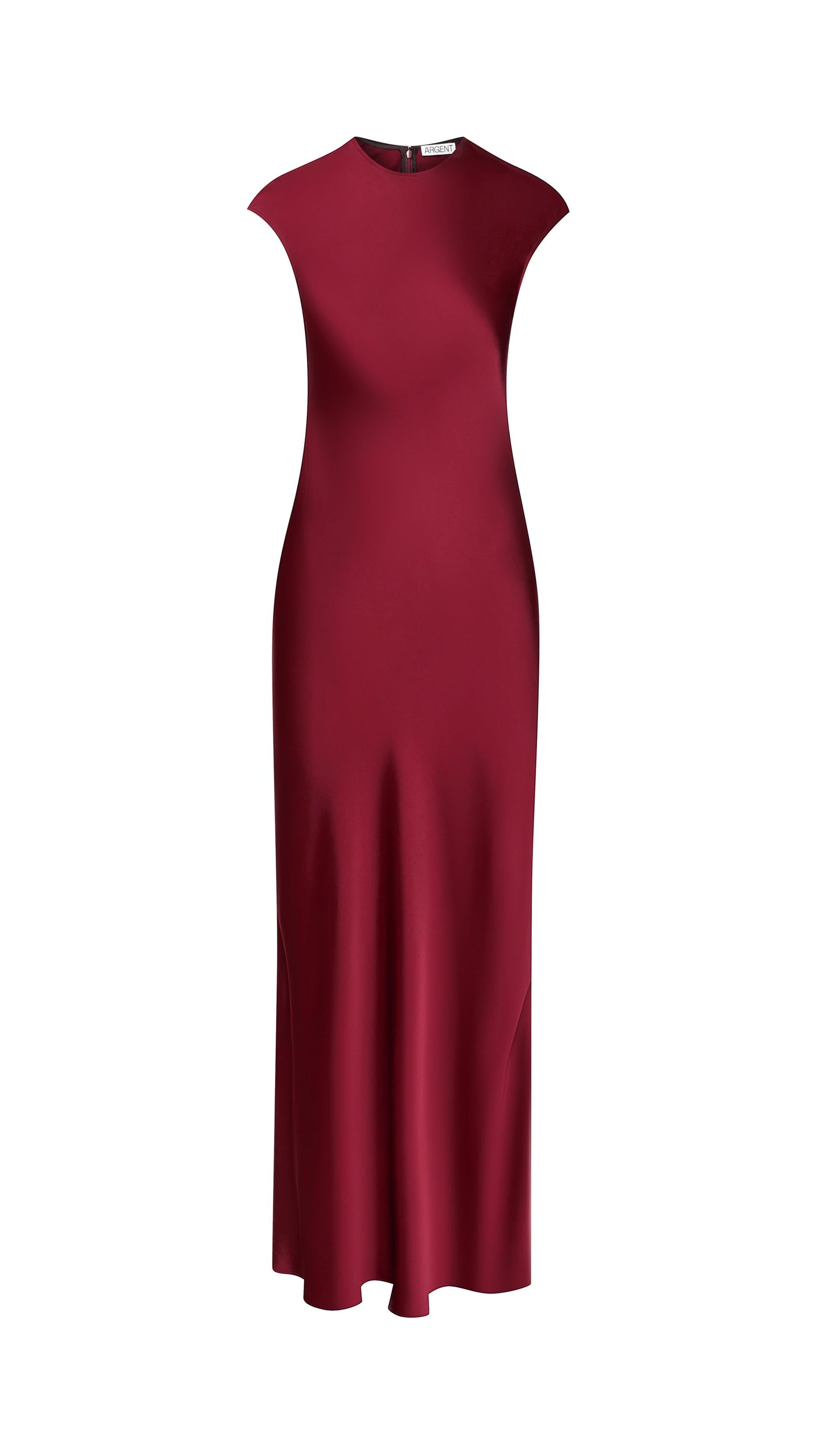 Bias Dress in Viscose Satin | Burgundy