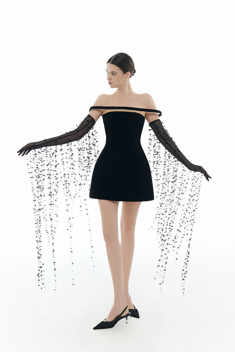 BLACK FLOWERS GLOVES