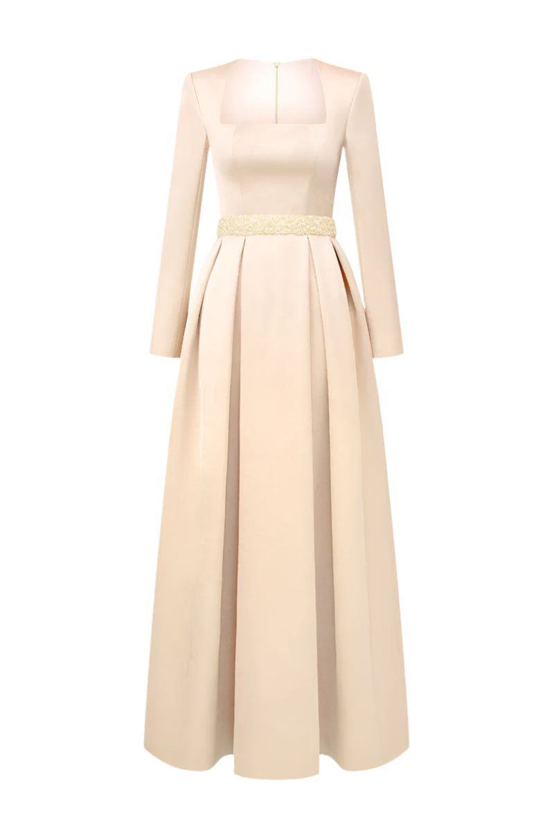 SILK TAFFETA DRESS IN GOLD
